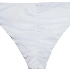 Solid White Triple Strap Classic Scrunch Bikini Bottoms -Doll Bikini Shop 06049 bottom flat back scaled
