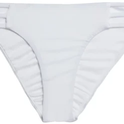 Solid White Triple Strap Classic Scrunch Bikini Bottoms -Doll Bikini Shop 06049 bottom flat front scaled