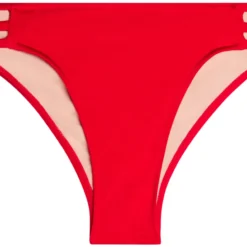 Solid Red Triple Strap Classic Scrunch Bikini Bottoms -Doll Bikini Shop 06056 Bottom Flat Front 1928 scaled