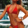Red Double Strap Triangle Bikini Top -Doll Bikini Shop 18482 3