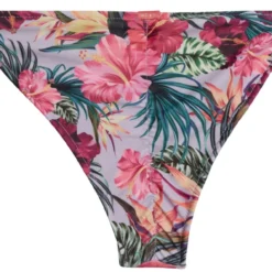 Lilac Tropical Print Classic Scrunch Bottom -Doll Bikini Shop 21551 bottom flat back scaled