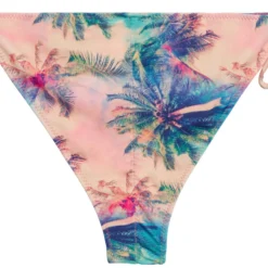 Watercolor Palm Tree Print Classic Scrunch Bikini Bottoms -Doll Bikini Shop 21624 bottom flat back scaled