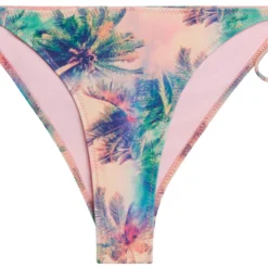 Watercolor Palm Tree Print Classic Scrunch Bikini Bottoms -Doll Bikini Shop 21624 bottom flat front scaled