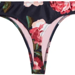 Rose Garden Print Brazilian Thong Bikini Bottoms -Doll Bikini Shop 21671 bottom flat back scaled