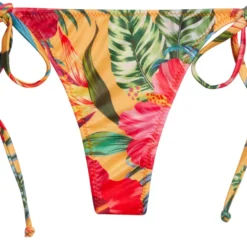 Sunset Tropical Print G-String Thong Bottom -Doll Bikini Shop 21711 bottom flat front scaled