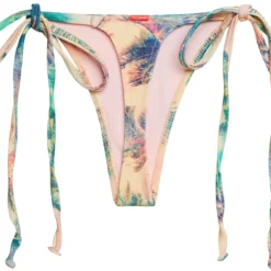 Watercolor Palm Tree Print G-String Thong Bikini Bottoms -Doll Bikini Shop 21719 bottom flat back scaled