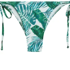 Tropical Palm Print Micro Scrunch Bottoms -Doll Bikini Shop 21794 bottom flat front scaled