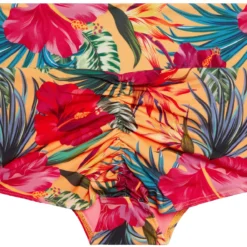 Waikiki Sunset Tropical Print High Waist Scrunch Original Bottoms -Doll Bikini Shop 22530 bottom flat back scaled