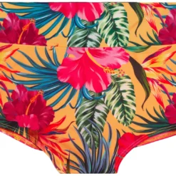Waikiki Sunset Tropical Print High Waist Scrunch Original Bottoms -Doll Bikini Shop 22530 bottom flat front scaled