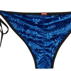 Panama Classic Royalty Blue Velvet & Black Bikini Bottom -Doll Bikini Shop 27005 BOT FLAT BACK scaled