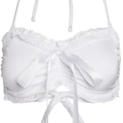 Aruba White Bridal Ruffle Lace Bikini Top -Doll Bikini Shop 29054 top flat front scaled