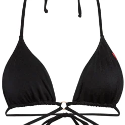 Black Center Loop Wrap Around Bikini Top -Doll Bikini Shop 29164 top flat front scaled