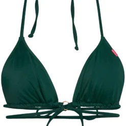 Hunter Green Center Loop Wrap Around Bikini Top -Doll Bikini Shop 29188 top flat front scaled