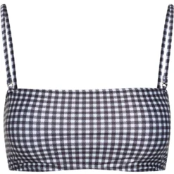 Black & White Gingham Bandeau Tube Top 7 Black & White Gingham Bandeau Tube Top -Doll Bikini Shop 30729 top flat front scaled