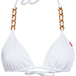 White Triangle Bikini On A Chain Top -Doll Bikini Shop 30824 top flat front scaled