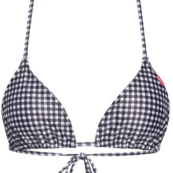 Black & White Gingham Triangle Top -Doll Bikini Shop 31464 top flat front scaled