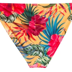 Sunset Tropical Full Coverage Scrunch Bottom -Doll Bikini Shop 32506 bottom flat back scaled