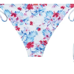 Pink & Blue Tropical Classic Scrunch Bottom -Doll Bikini Shop 32913 bottom flat back scaled