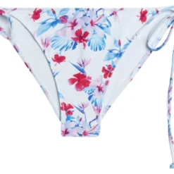 Pink & Blue Tropical Classic Scrunch Bottom -Doll Bikini Shop 32913 bottom flat front scaled