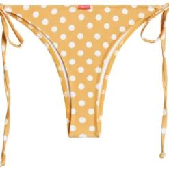 Burnt Orange Polka Dot Brazilian Thong Bottom -Doll Bikini Shop 33381 bottom flat back scaled