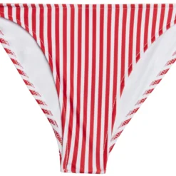 Red & White Stripes Classic Scrunch Bottom -Doll Bikini Shop 33437 bottom flat front scaled