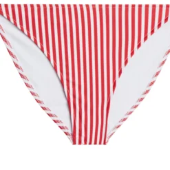 Red & White Stripes Full Coverage Scrunch Bottom -Doll Bikini Shop 33441 bottom flat front scaled