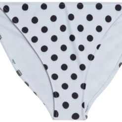 White Polka Dot Full Coverage Scrunch Bottom -Doll Bikini Shop 33508 bottom flat front scaled