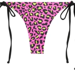 Neon Pink Leopard Brazilian Thong Bottom -Doll Bikini Shop 33528 bottom flat front scaled