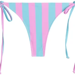 Pink & Blue Stripes Brazilian Thong Bottom 9 Pink & Blue Stripes Brazilian Thong Bottom -Doll Bikini Shop 33560 bottom flat front scaled