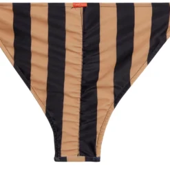 Black & Taupe Stripes Classic Scrunch Bottom -Doll Bikini Shop 33568 bottom flat back scaled