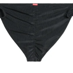 Black Ribbed Full Coverage Scrunch Bottom -Doll Bikini Shop 33605 bottom flat back scaled