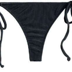 Black Ribbed Brazilian Thong Bottom -Doll Bikini Shop 33609 bottom flat front scaled