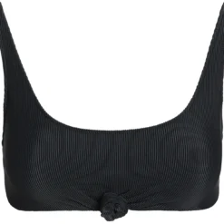 Black Ribbed Knot Top -Doll Bikini Shop 33613 Top flat front scaled