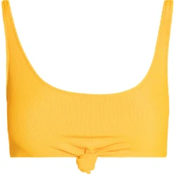 Yellow Ribbed Knot Top 7 Yellow Ribbed Knot Top -Doll Bikini Shop 33697 Top flat front scaled