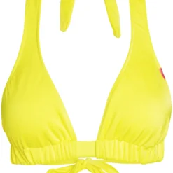 Neon Yellow Adjustable Halter Top -Doll Bikini Shop 34404 Top flat front scaled