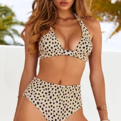 Cheetah High Waist Bikini Bottom