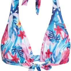 Pink Tropical Indigo Adjustable Halter Top 7 Pink Tropical Indigo Adjustable Halter Top -Doll Bikini Shop 34627 Top flat front scaled