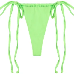 Neon Green G-String Thong Ruched -Doll Bikini Shop 35459 bottom flat front scaled