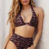 Bronze Tiger High Waist Bikini Bottom