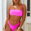 Neon Pink Bandeau Tube Top 2 Neon Pink Bandeau Tube Top -Doll Bikini Shop 36389 34716 1