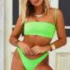 Neon Green Bandeau Tube Top -Doll Bikini Shop 36399 34700 1