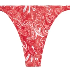 Red Bandana Brazilian Thong Bottom -Doll Bikini Shop 40003 BOTTOMS FLAT FRONT 3343 scaled