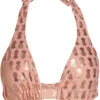 Blush & Gold Pineapple Adjustable Halter Top 1 Blush & Gold Pineapple Adjustable Halter Top -Doll Bikini Shop 68317 Top Flat Front 1388