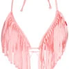 Baby Pink Fringe Triangle Top -Doll Bikini Shop 68326 Top Flat 600201
