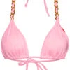 Baby Pink Triangle Bikini On A Chain Top -Doll Bikini Shop 68392 top flat front
