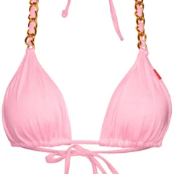Baby Pink Triangle Bikini On A Chain Top