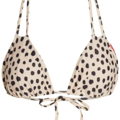 Cheetah Double Strap Triangle Bikini Top