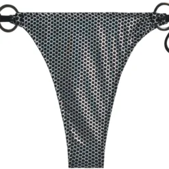 Silver Athena Brazilian Thong Bottoms With Silver Loop Accents -Doll Bikini Shop 68507 BOTTOM FLAT FRONT 3469 scaled