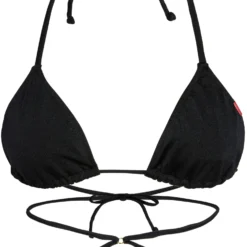 Black Strappy Triangle Bikini Top -Doll Bikini Shop 68508 TOP FLAT FRONT scaled