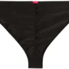 Black Full Coverage Mid-Rise Scrunch Banded Bottom